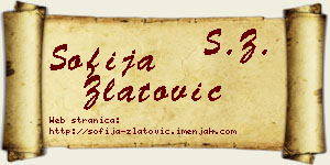 Sofija Zlatović vizit kartica